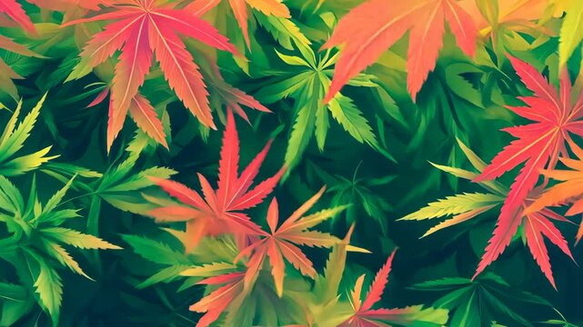 Explore vibrant cannabis leaves in a lush indoor garden showcasing growth during late summer