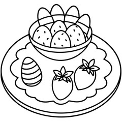 easter placemat outline coloring book page line art drawing