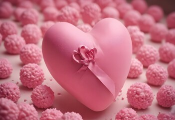 Pink heart breast cancer awareness with pink background