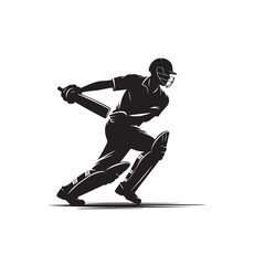 Obraz premium Cricket player vector design. Cricket player logo, icon design. Cricket player illustration isolated on white background.