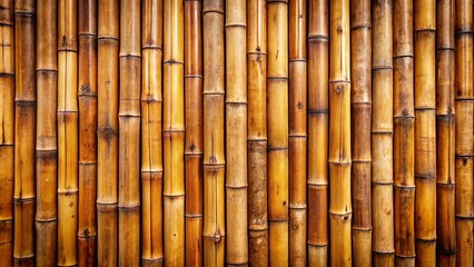Naklejka premium Rustic bamboo wall texture in warm tones, perfect for adding natural charm to any space