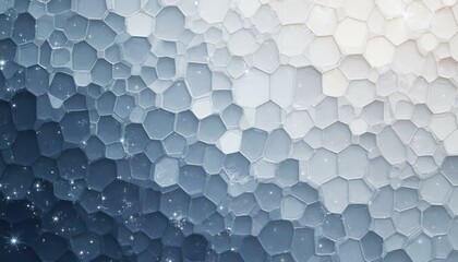 Abstract Hexagonal Tile Pattern with Blue Gradient and Glowing Effect