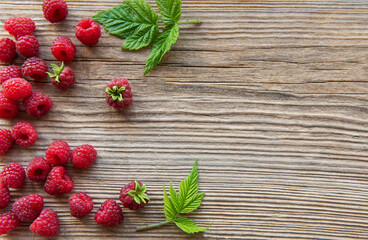 Fresh organic ripe raspberry