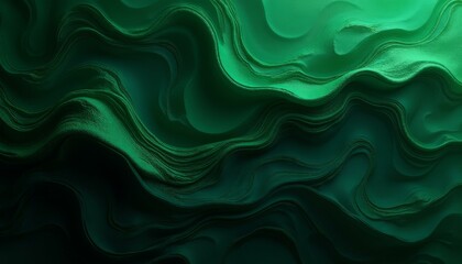 Obraz premium Abstract Wavy Pattern in Green Shades with Flowing and Layered Effects