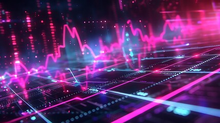 Obraz premium city scape futuristic finance investment concept