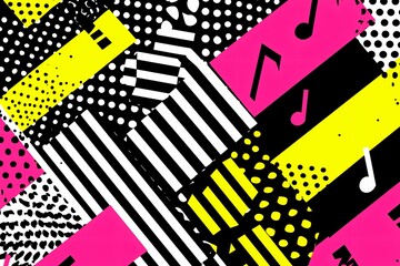 Abstract Graphic Design with Bold Colors and Geometric Shapes