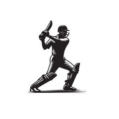 Cricket player vector design. Cricket player logo, icon. Cricket player illustration.