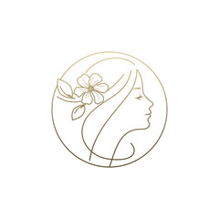 Aesthetics Logo Images. Woman face logo design vector illustration. Woman face suitable for beauty and cosmetic company logos.