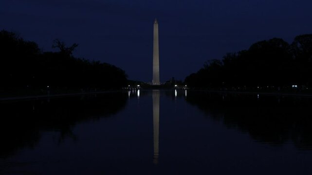 Washington monument at night time