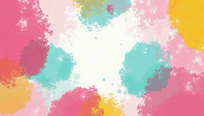 Vibrant Abstract Background with Pink, Blue, Yellow, and Orange Splashes
