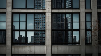 Obraz premium Cityscape Reflection in Windows