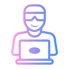 hacking Line Gradient Icon