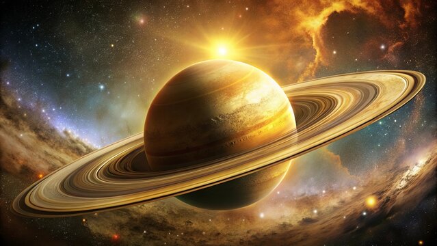 A serene and prosperous golden age depicted under Saturn's benevolent gaze