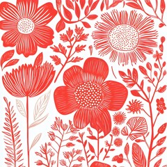 Red Floral Pattern