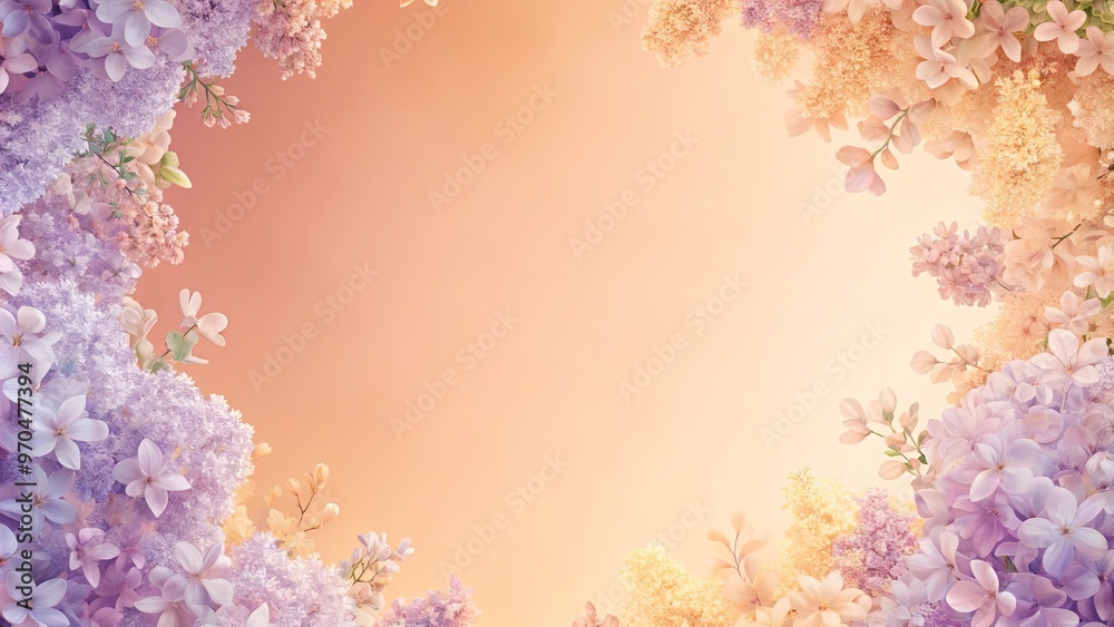 Wall mural abstract background featuring pastel apricots and lilacs with a dreamy feel