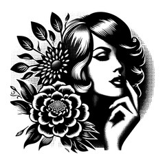 sensual beauty lady with flower