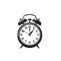 Alarm clock vector design. Alarm clock silhouette. Alarm clock illustration black and white.