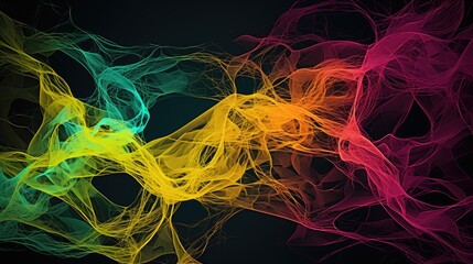 A vibrant abstract design featuring flowing waves of color, creating a dynamic and energetic visual effect.