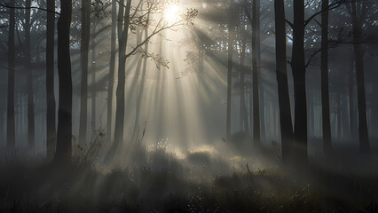 Obraz premium Dense Fog with Light Rays