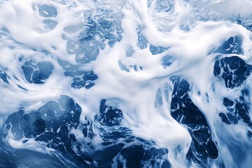 Obraz premium abstract white blue water wave, pure natural swirl pattern texture