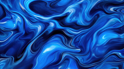 Obraz premium Abstract blue liquid texture with swirling patterns and gradients, evoking a sense of fluidity and motion in design