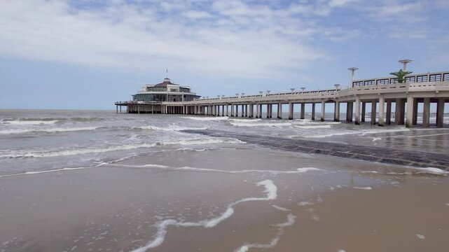 The Pier of Blankenberge in Belgium. A famous concrete structure in Art Deco design