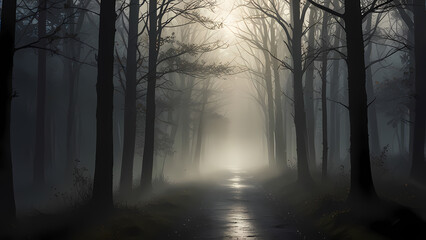 Obraz premium Dense Fog with Light Rays