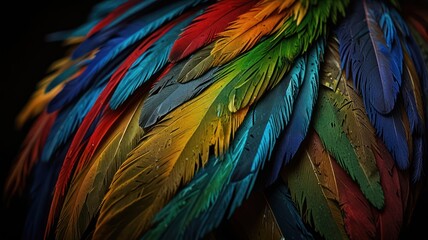 Fototapeta premium Colorful Parrot Feathers