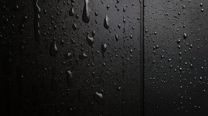 a black wall with water drops on it