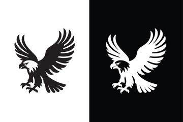 Eagle Silhouette Icon. Striking Black and White Vector Design