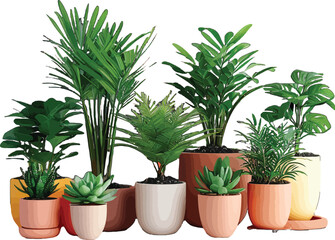 Fototapeta premium Vector Illustration Image of ornamental flower plants in pots that are often planted in front of the house as greenery