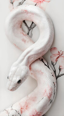 Obraz premium Albino Snake with Delicate Floral Markings