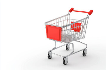 shopping cart isolated on white background. Purchased illustration.