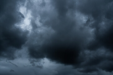 Cloud storm sky dark halloween background rain lightning thunder stoumy typhoon Nature light scene...