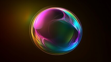 Abstract Orb of Shimmering Light and Color