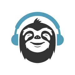 Sloth icon logo design illustration