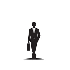 Businessman silhouette. Businessman logo, icon. Businessman vector design black and white.