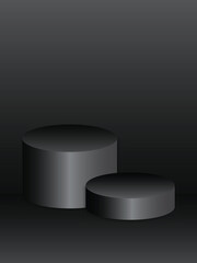black podium background for product presentation vector illustration