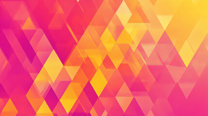 Fototapeta premium A colorful background with pink, yellow, and orange triangles. This modern design is perfect for adding a unique touch to your business.