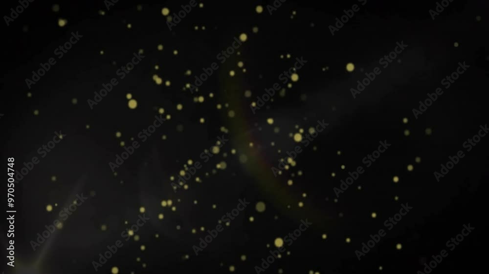 Wall mural Animation of glowing spots of light moving over black background