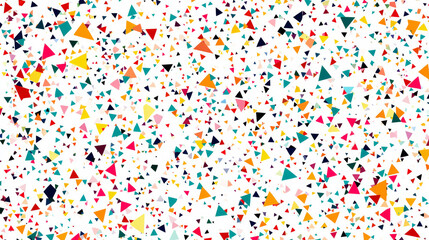 A colorful design with tiny triangles on a white background. This abstract pattern can be used for banners, posters, and covers.