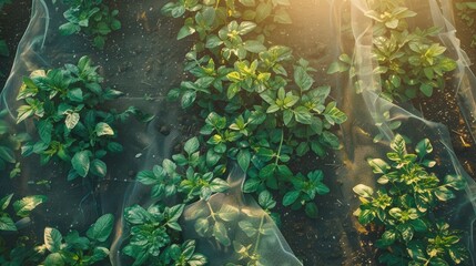Overhead Protective Netting for a Vegetable Garden