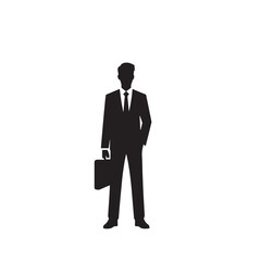 Businessman silhouette. Businessman logo, icon. Businessman vector design black and white.