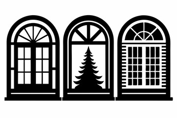 Windows silhouette, window frame icon, Vector symbol flat style isolated on white background.