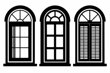 Windows silhouette, window frame icon, Vector symbol flat style isolated on white background.