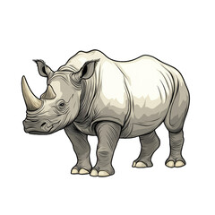 Obraz premium Javan Rhinoceros | Icon | Anime