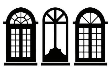 Windows silhouette, window frame icon, Vector symbol flat style isolated on white background.