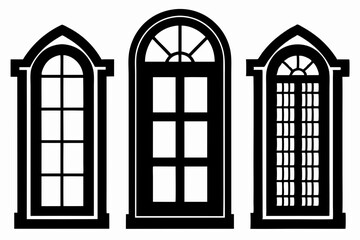 Windows silhouette, window frame icon, Vector symbol flat style isolated on white background.