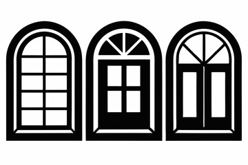 Windows silhouette, window frame icon, Vector symbol flat style isolated on white background.