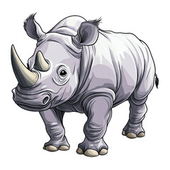 Obraz premium Javan Rhinoceros | Icon | Anime